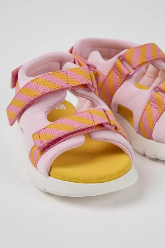 Sandalias<Camper Sandalias Rosas Y Naranjas De Tejido Para Ninos