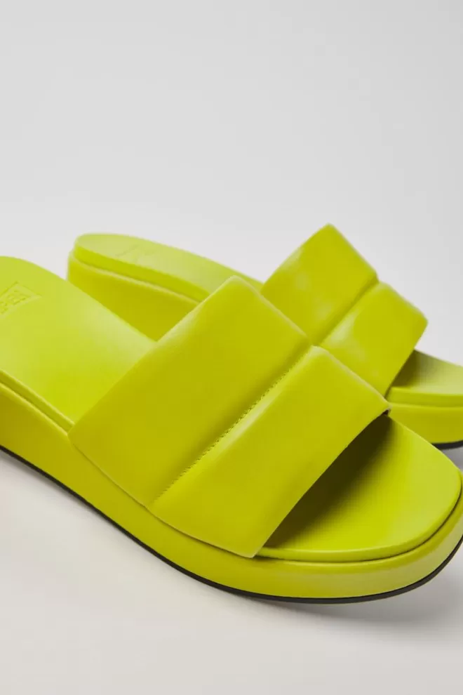 Sandalias<Camper Sandalias Verdes De Piel Para Mujer