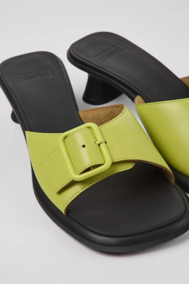 Sandalias<Camper Sandalias Verdes De Piel Para Mujer