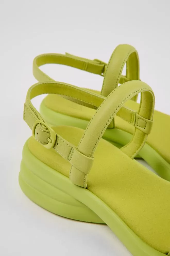 Sandalias<Camper Sandalias Verdes De Piel Para Mujer