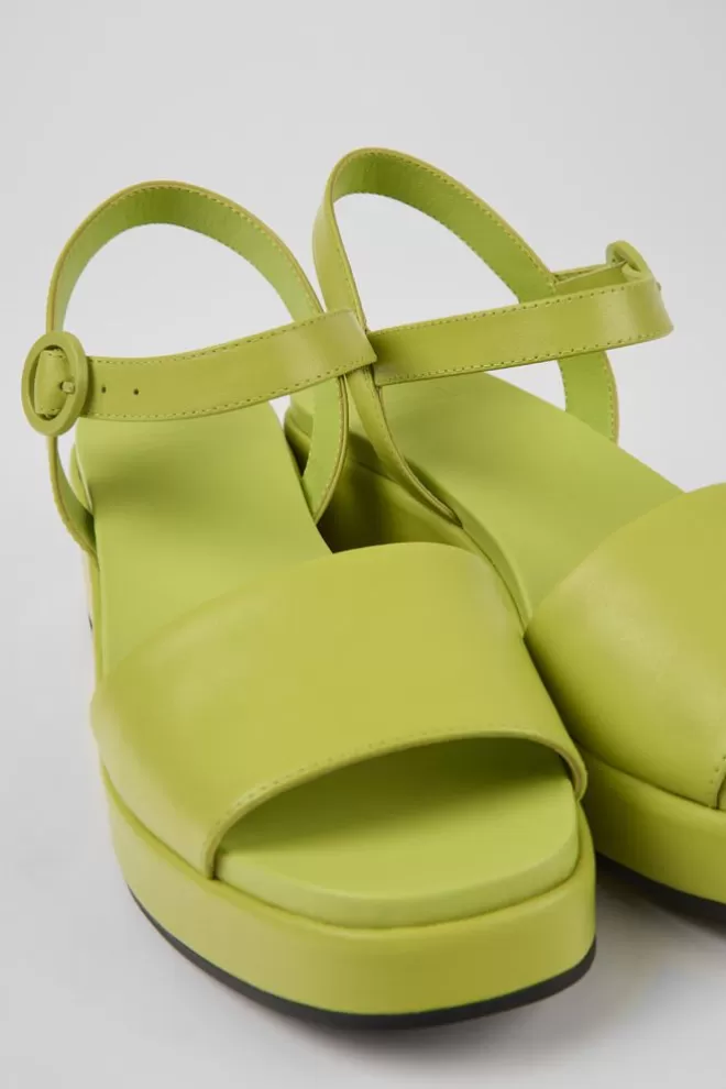 Sandalias<Camper Sandalias Verdes De Piel Para Mujer