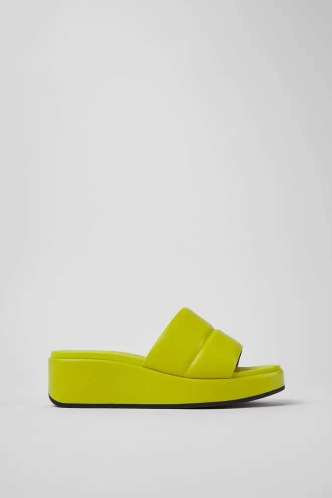 Sandalias<Camper Sandalias Verdes De Piel Para Mujer