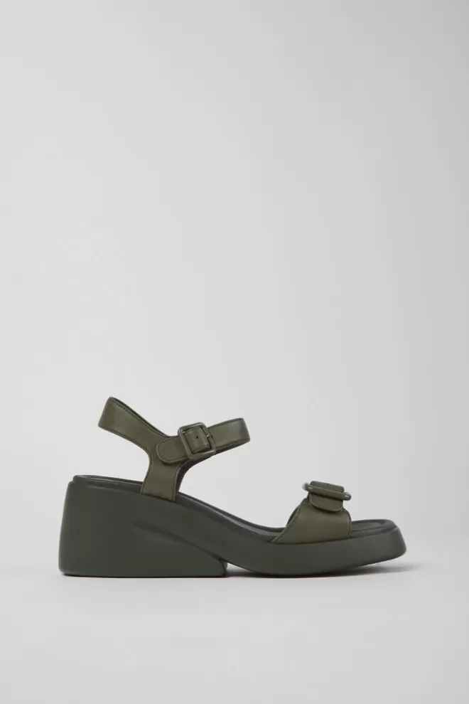 Sandalias<Camper Sandalias Verdes De Piel Para Mujer