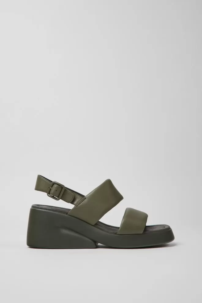 Sandalias<Camper Sandalias Verdes De Piel Para Mujer