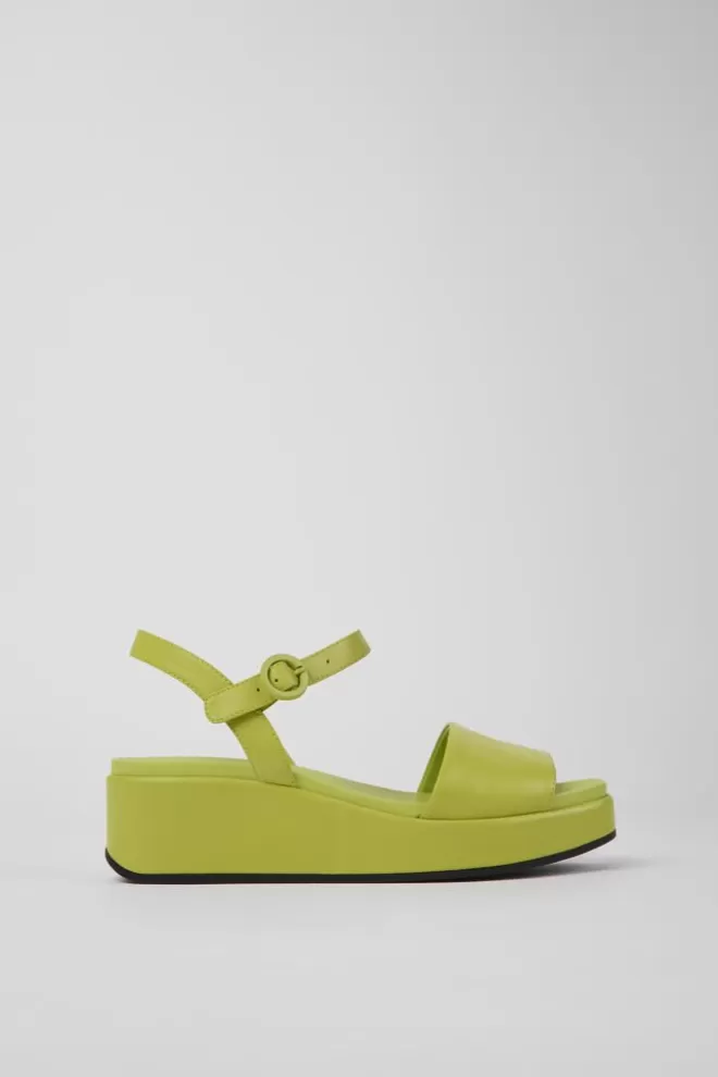 Sandalias<Camper Sandalias Verdes De Piel Para Mujer