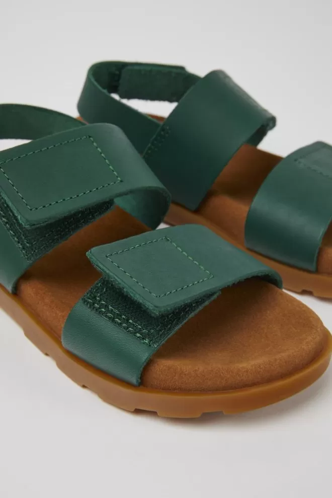 Sandalias<Camper Sandalias Verdes De Piel Para Ninos