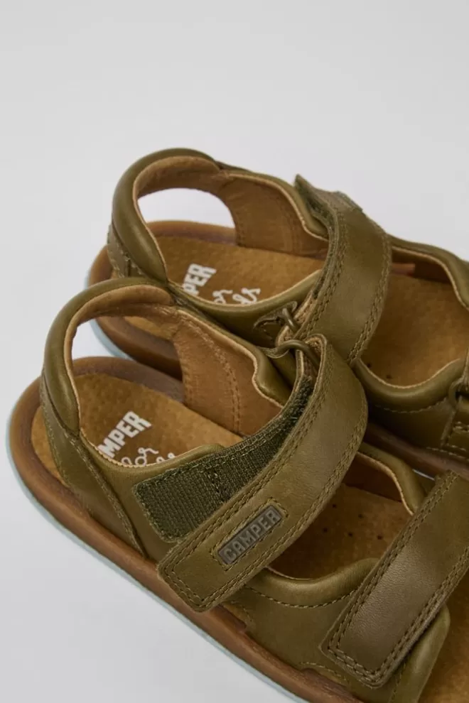 Sandalias<Camper Sandalias Verdes De Piel Para Ninos