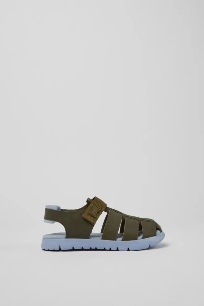 Sandalias<Camper Sandalias Verdes De Piel Para Ninos