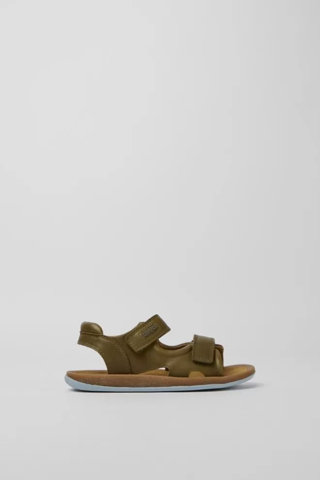 Sandalias<Camper Sandalias Verdes De Piel Para Ninos