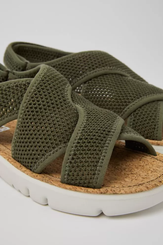 Sandalias<Camper Sandalias Verdes De Tejido Para Mujer