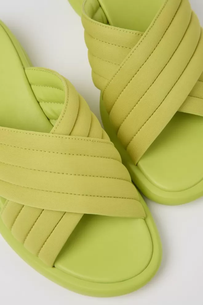 Sandalias<Camper Sandalias Verdes De Tejido Para Mujer