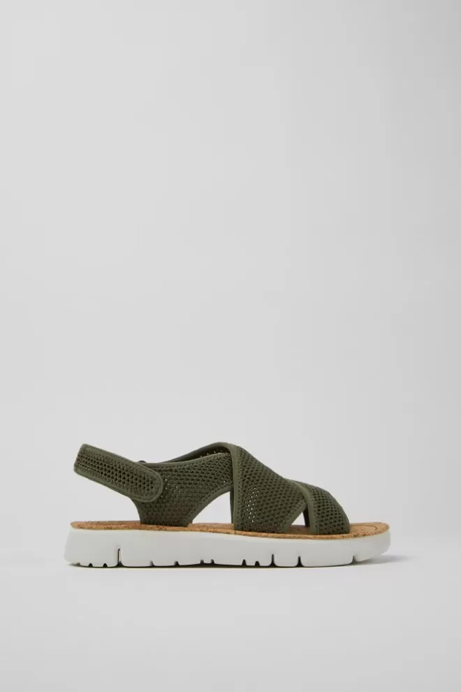 Sandalias<Camper Sandalias Verdes De Tejido Para Mujer