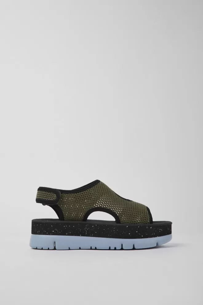 Sandalias<Camper Sandalias Verdes De Tejido Para Mujer