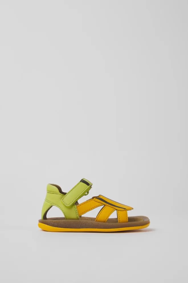 Sandalias<Camper Sandalias Verdes Y Naranjas De Piel Para Ninos