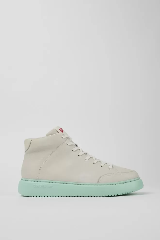 Zapatillas<Camper Sneaker Alta De Piel Blanca Para Hombre