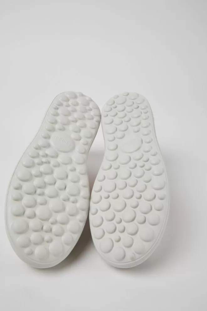 Zapatillas<Camper Sneaker Blanca Y Roja De Tejido Y Piel Para Hombre