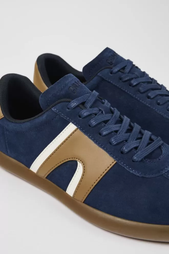 Zapatillas<Camper Sneaker De Nobuk/Piel Azul Para Hombre