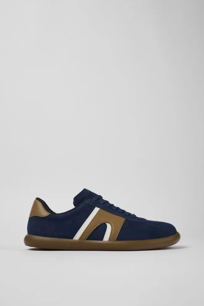 Zapatillas<Camper Sneaker De Nobuk/Piel Azul Para Hombre