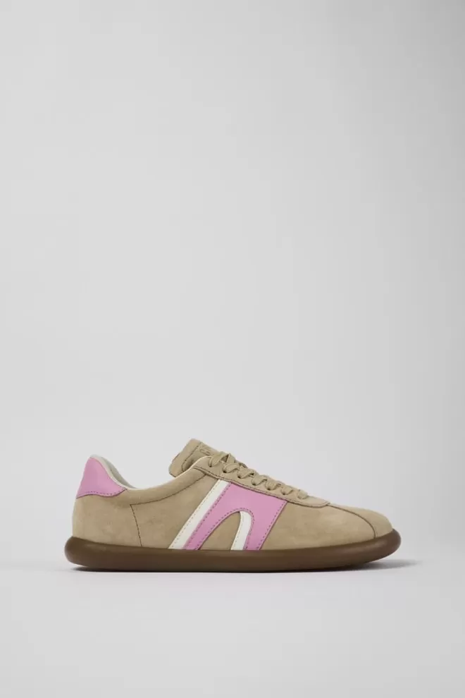 Zapatillas<Camper Sneaker De Nobuk/Piel Beige Para Mujer