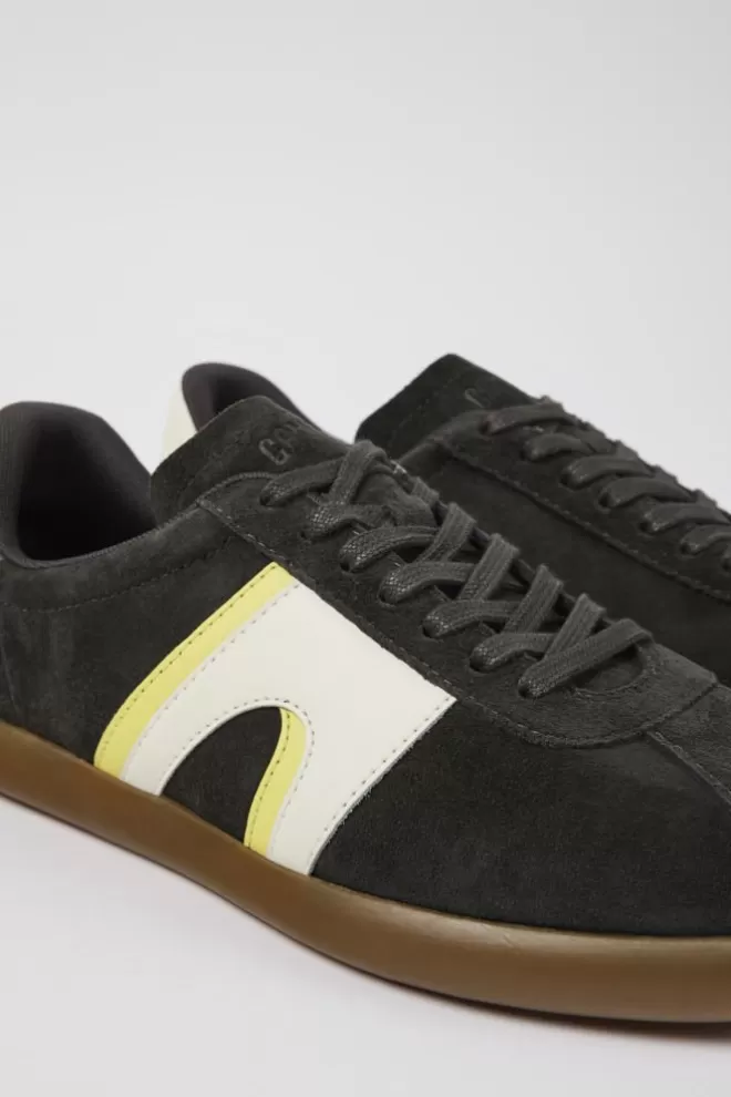 Zapatillas<Camper Sneaker De Nobuk/Piel Gris Oscuro Para Hombre