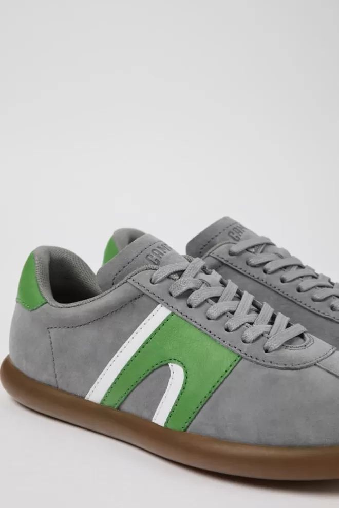 Zapatillas<Camper Sneaker De Nobuk/Piel Gris Para Mujer