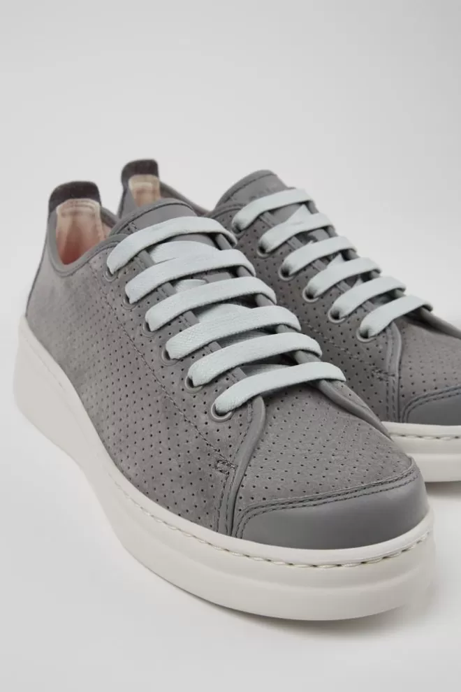 Zapatillas<Camper Sneaker De Nobuk/Piel Gris Para Mujer