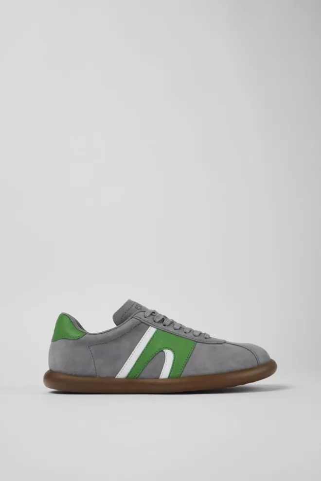 Zapatillas<Camper Sneaker De Nobuk/Piel Gris Para Mujer