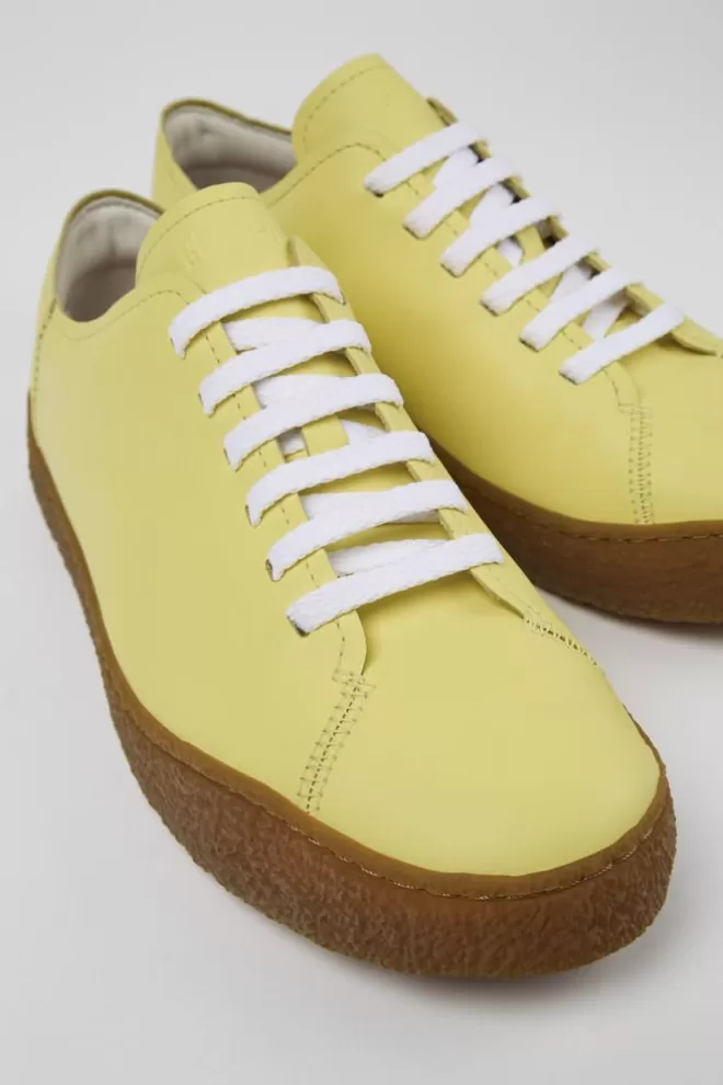 Zapatillas<Camper Sneaker De Piel Amarilla Para Hombre