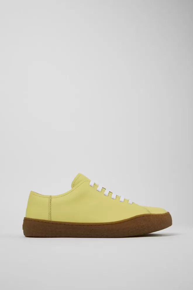 Zapatillas<Camper Sneaker De Piel Amarilla Para Hombre