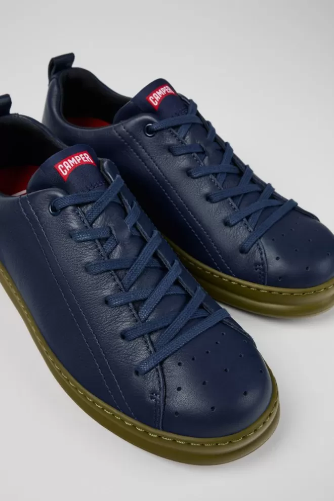 Zapatillas<Camper Sneaker De Piel Azul Para Hombre