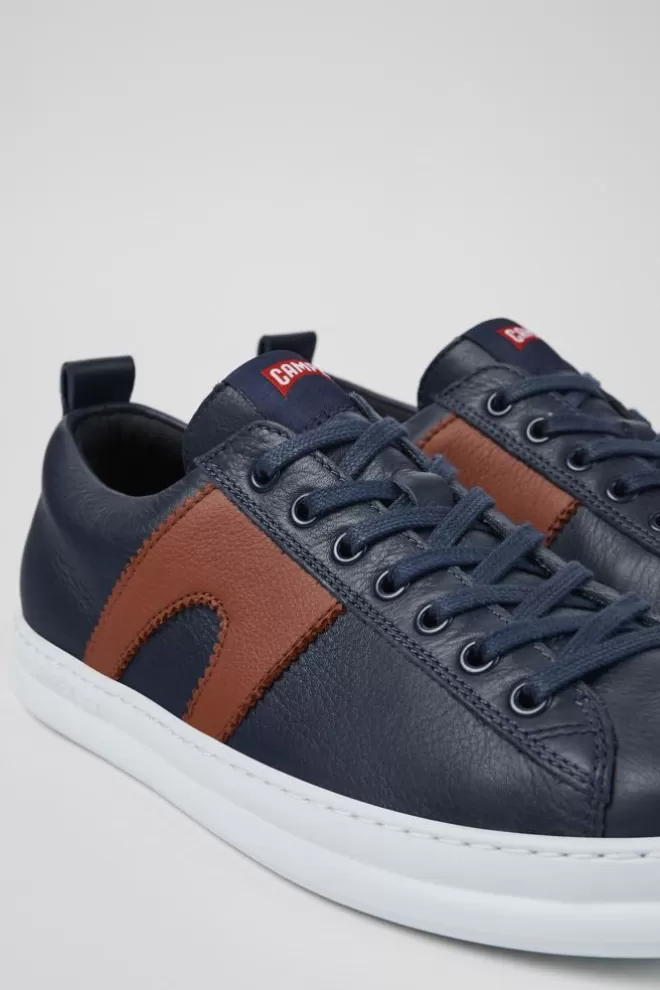 Zapatillas<Camper Sneaker De Piel Azul Para Hombre