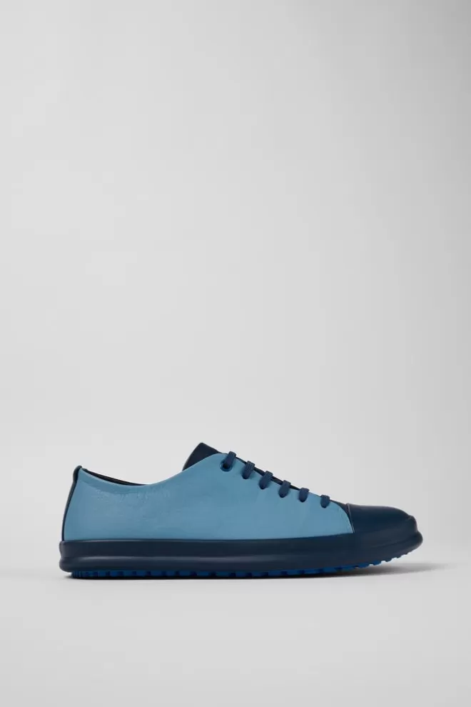 Zapatillas<Camper Sneaker De Piel Azul Para Hombre