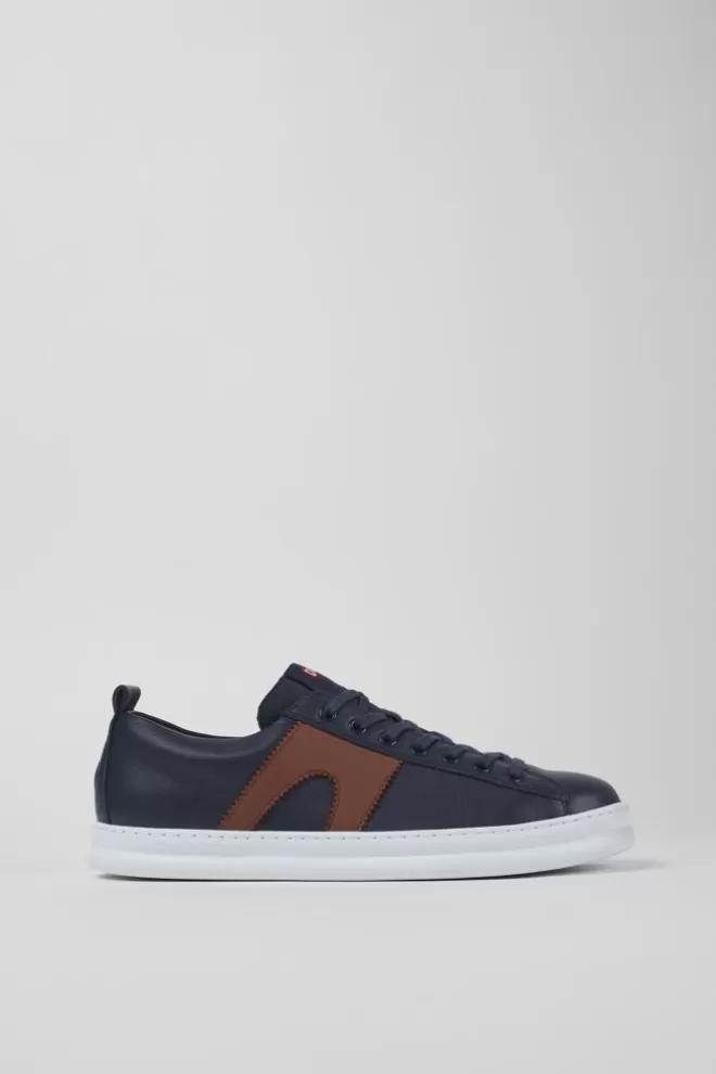 Zapatillas<Camper Sneaker De Piel Azul Para Hombre