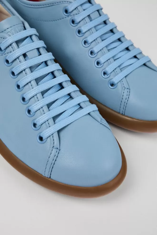 Zapatillas<Camper Sneaker De Piel Azul Para Mujer