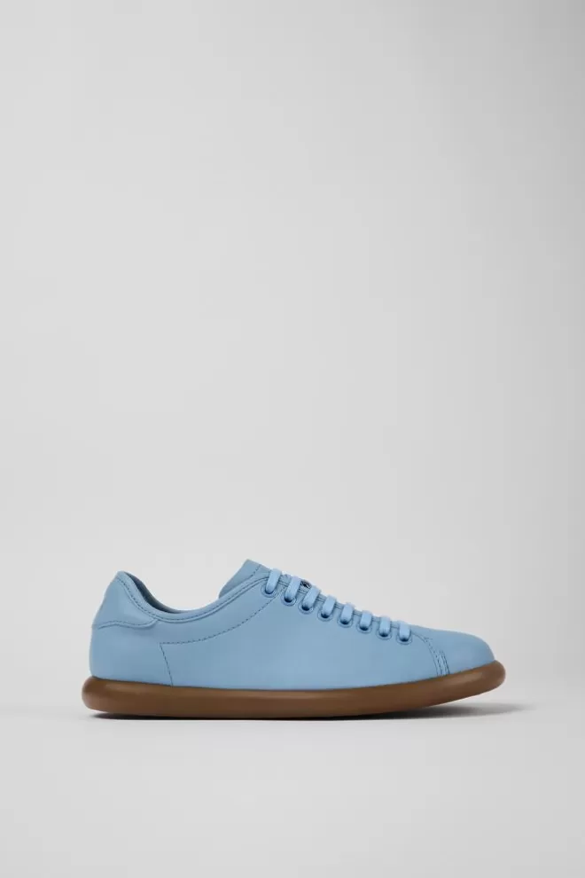 Zapatillas<Camper Sneaker De Piel Azul Para Mujer