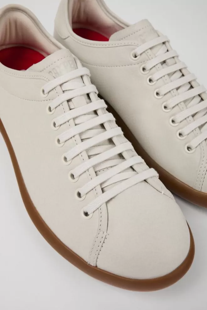 Zapatillas<Camper Sneaker De Piel Blanca Para Hombre