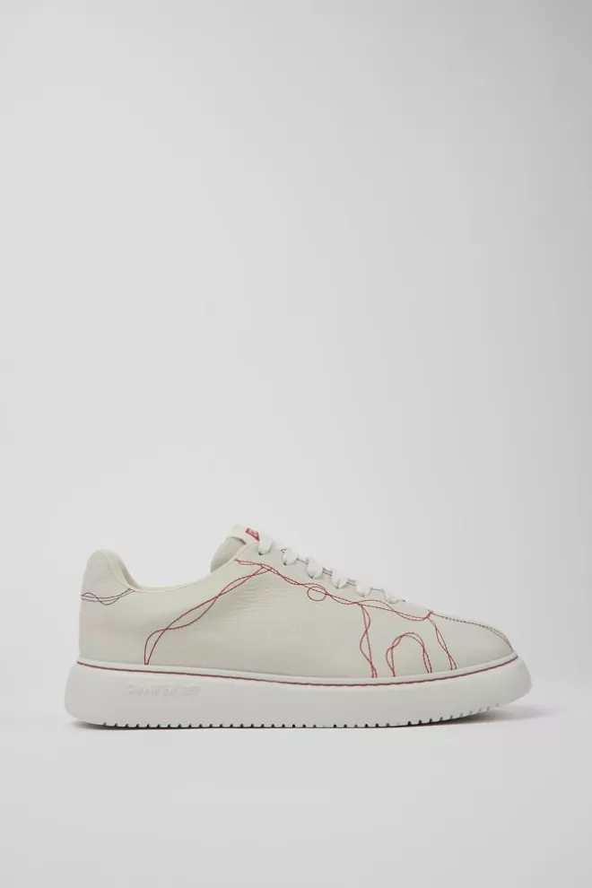 Zapatillas<Camper Sneaker De Piel Blanca Para Hombre