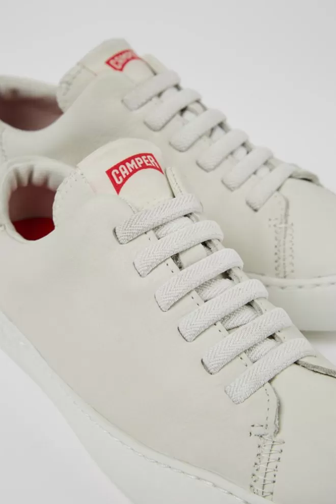 Zapatillas<Camper Sneaker De Piel Blanca Para Mujer