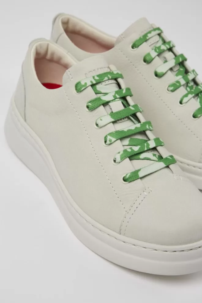 Zapatillas<Camper Sneaker De Piel Blanca Para Mujer