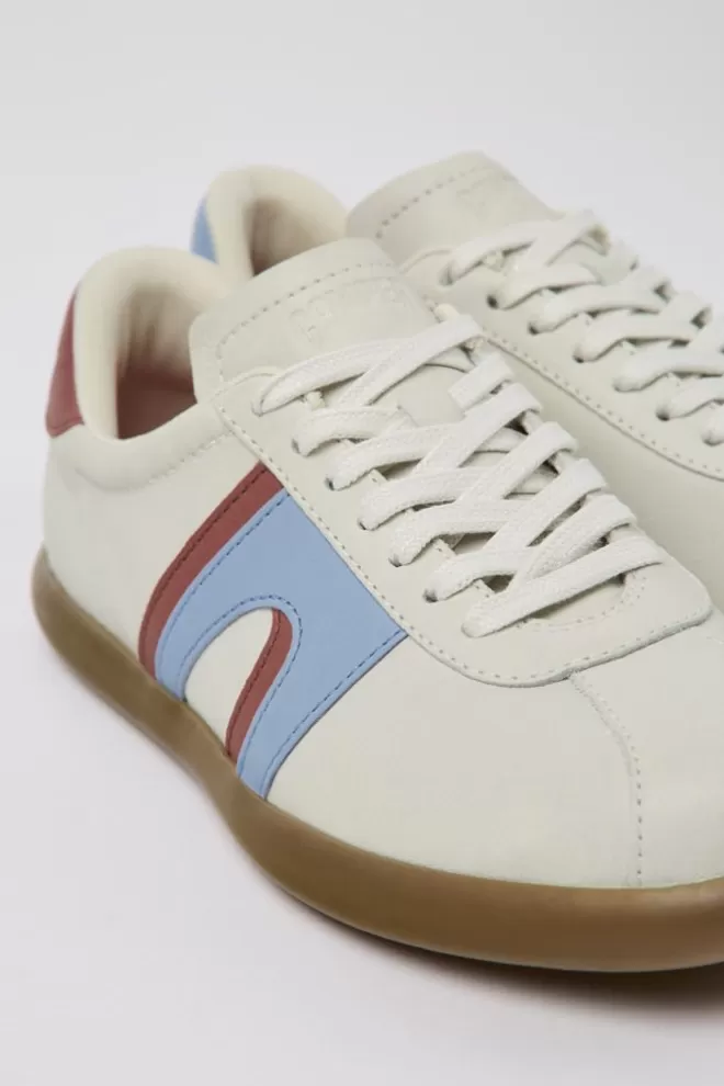 Zapatillas<Camper Sneaker De Piel Blanca Para Mujer