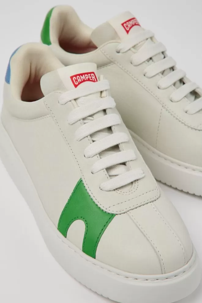 Zapatillas<Camper Sneaker De Piel Blanca Para Mujer