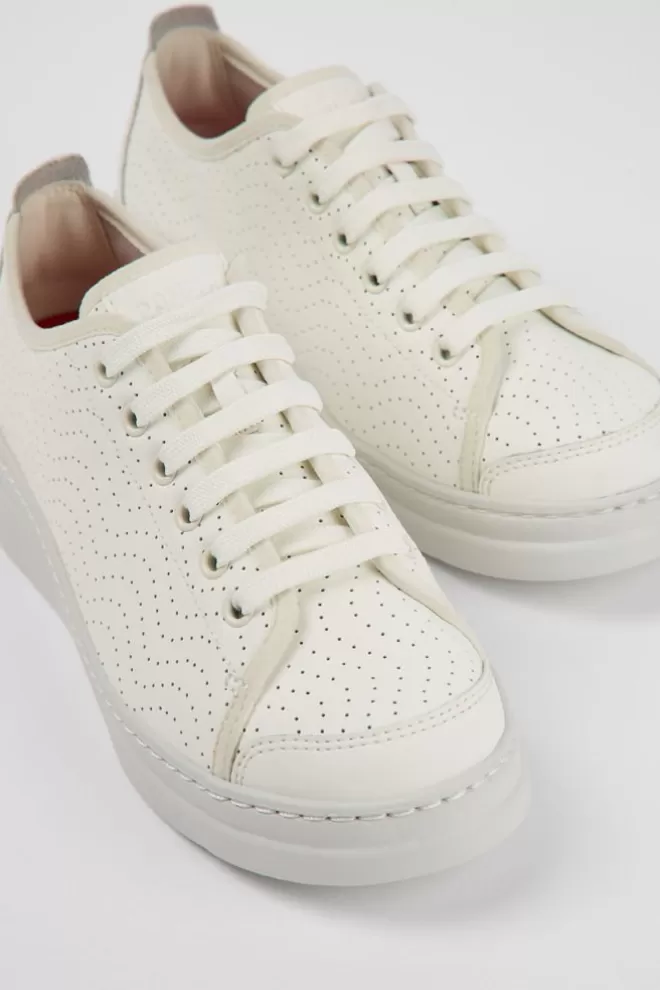 Zapatillas<Camper Sneaker De Piel Blanca Para Mujer