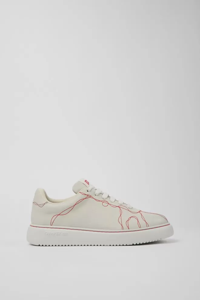 Zapatillas<Camper Sneaker De Piel Blanca Para Mujer