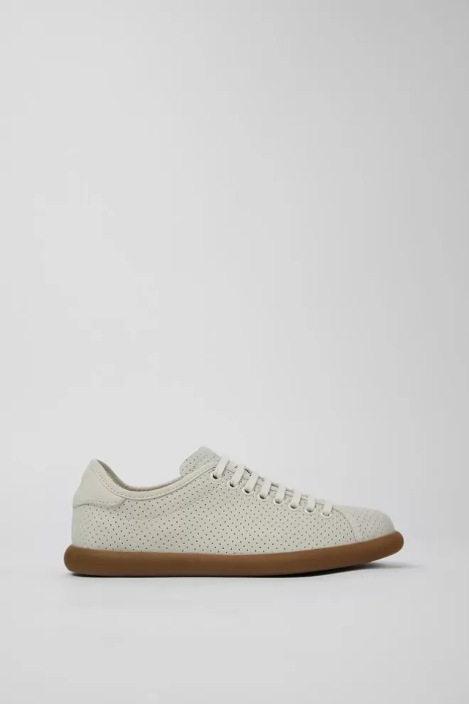 Zapatillas<Camper Sneaker De Piel Blanca Para Mujer