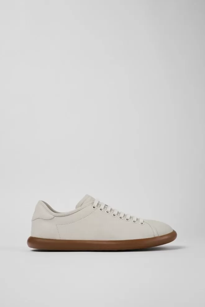 Zapatillas<Camper Sneaker De Piel Blanca Para Mujer