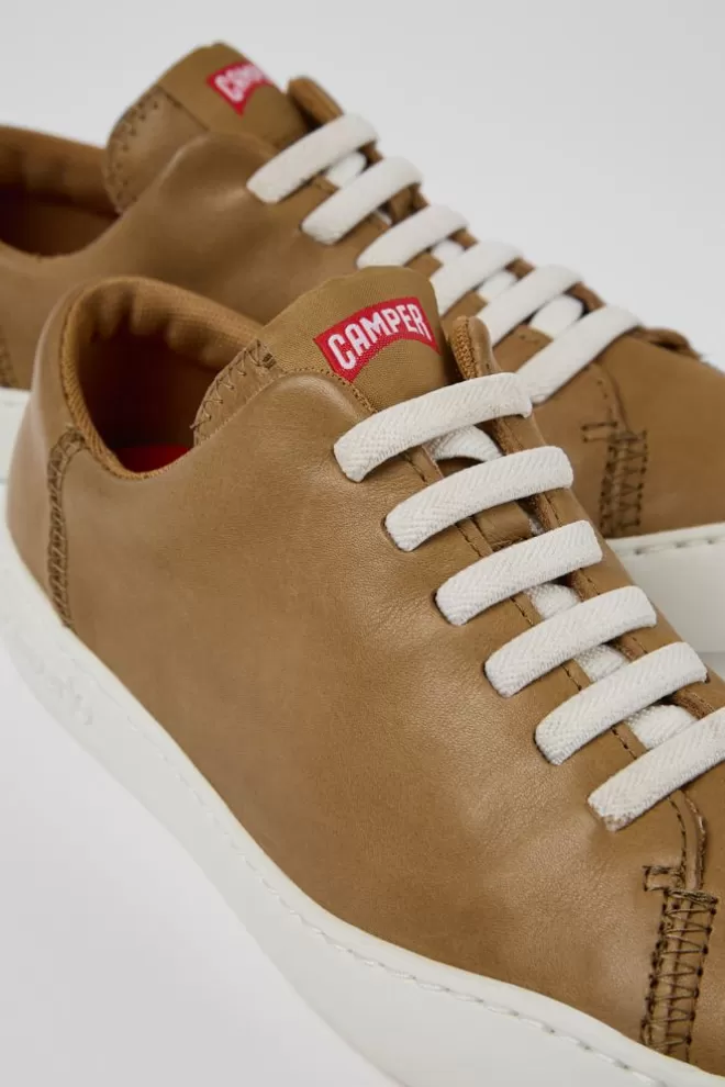 Zapatillas<Camper Sneaker De Piel Marron Para Mujer