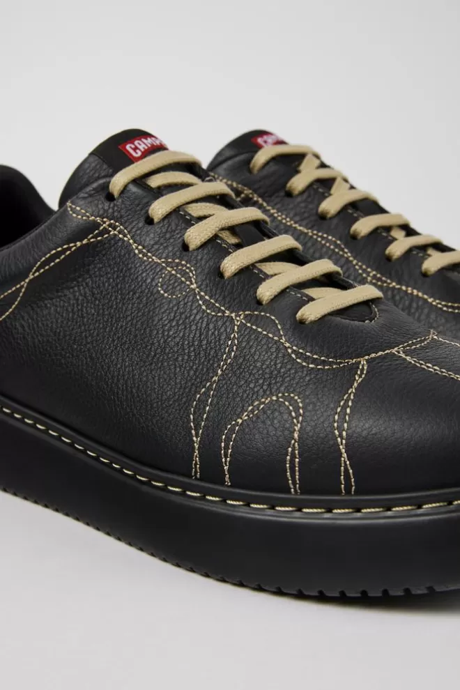 Zapatillas<Camper Sneaker De Piel Negra Para Hombre