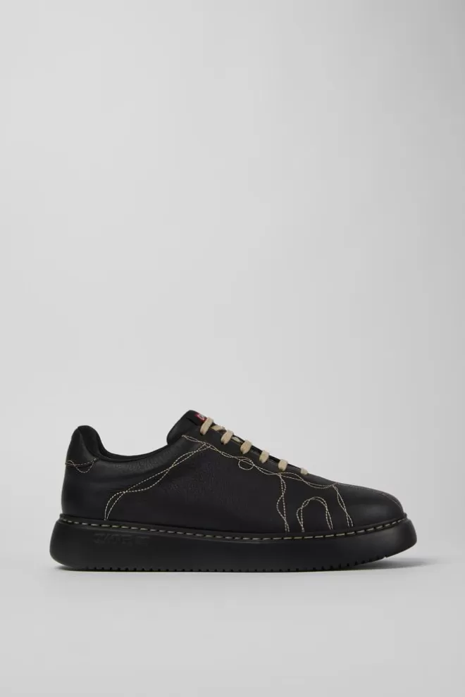 Zapatillas<Camper Sneaker De Piel Negra Para Hombre