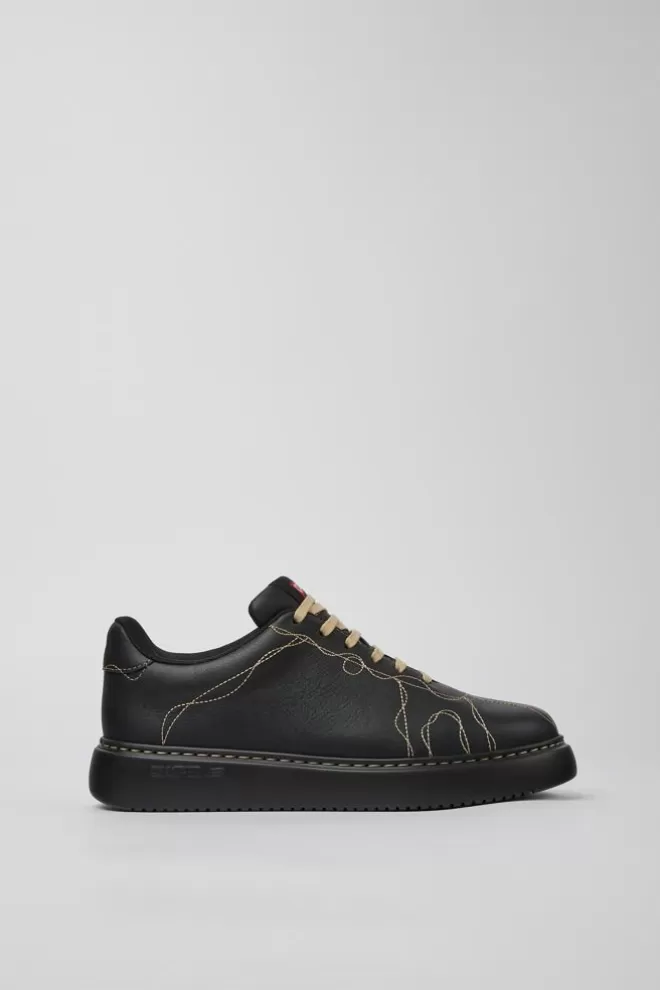 Zapatillas<Camper Sneaker De Piel Negra Para Mujer