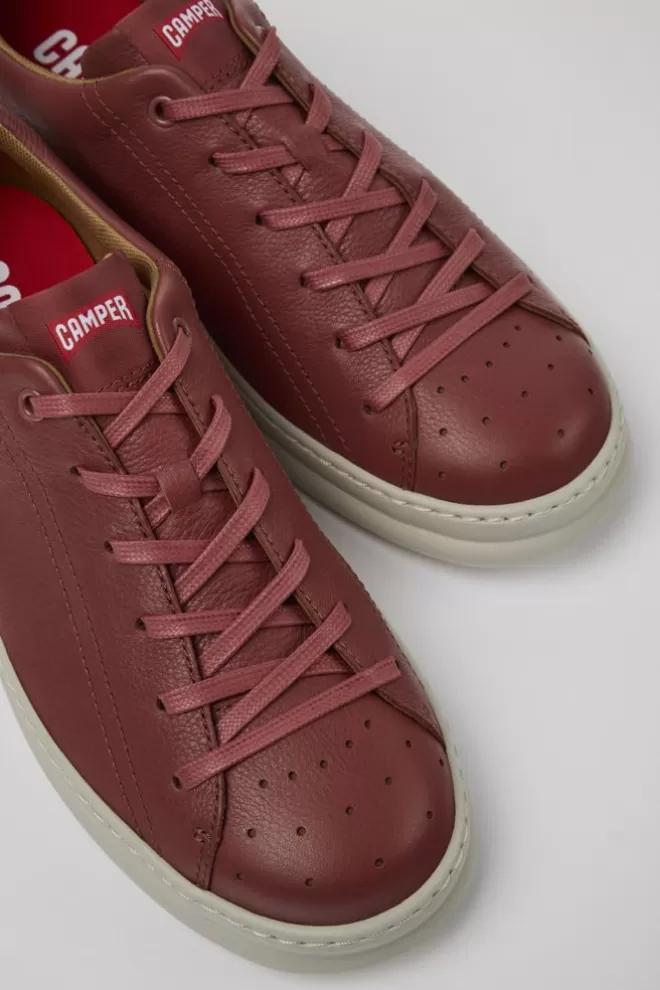 Zapatillas<Camper Sneaker De Piel Roja Para Hombre